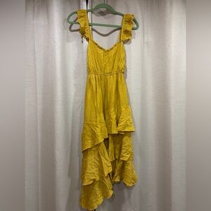 Max & Ash Yellow Ruffled Sleeveless Dress